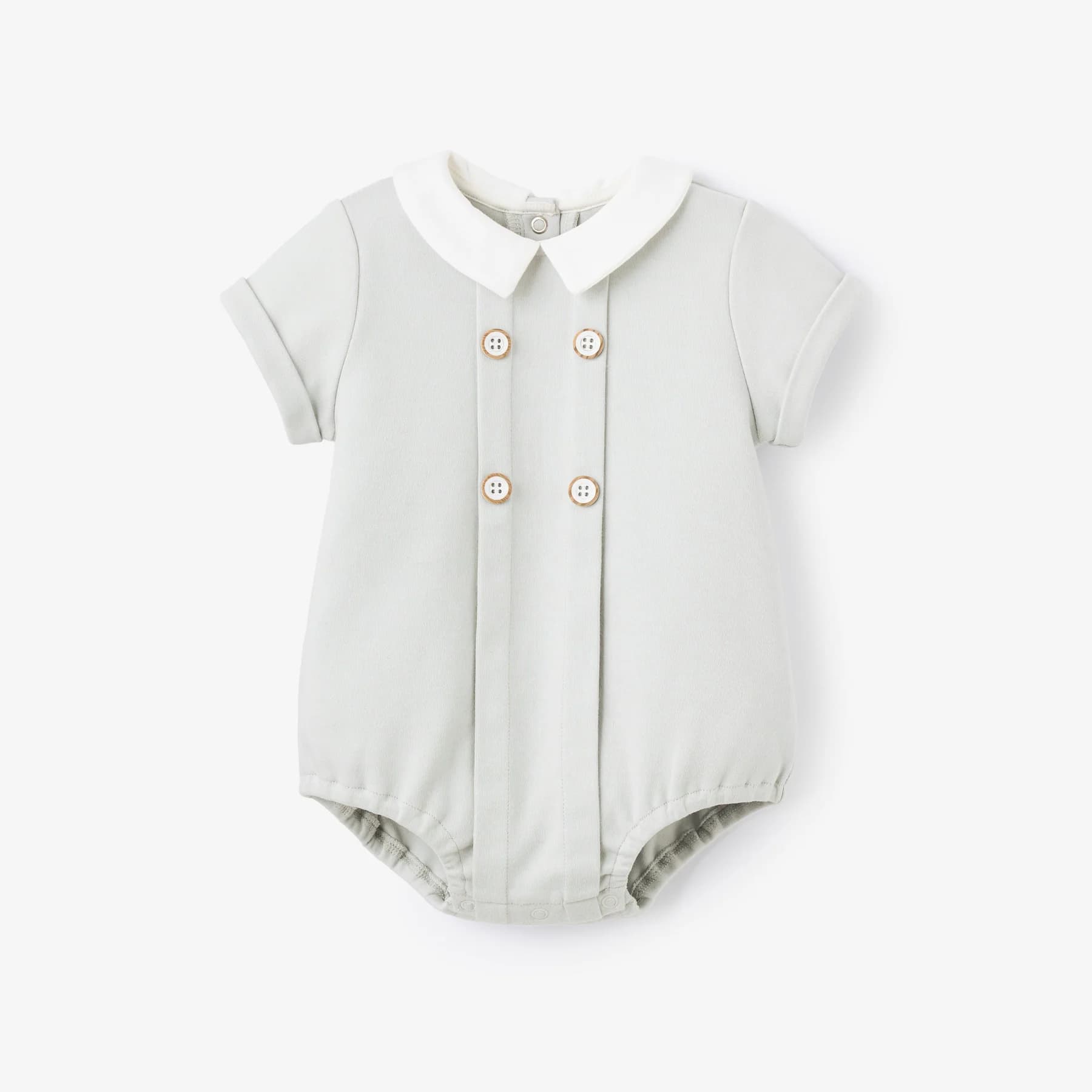 Gray Double Knit Button Front Bubble