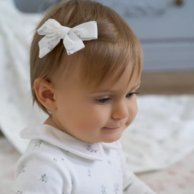 English Rose Swiss Dot Bow Clip Set
