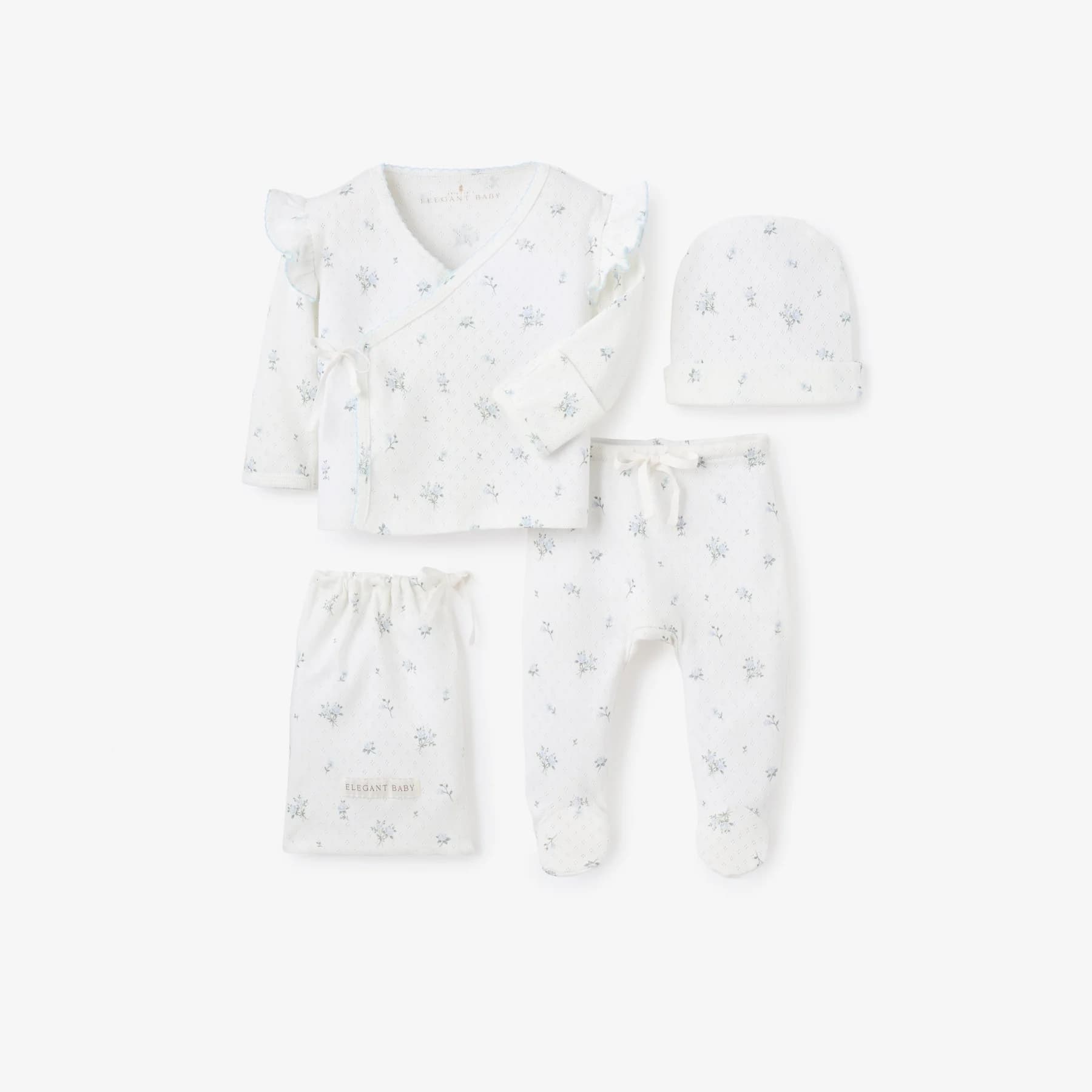 English Rose Organic Cotton 3Pc Layette Set